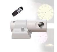 DzkZen Reloj Proyector con Control Remoto, Reloj AnalóGico con ProyeccióN Led para Dormitorios, Esfera Conmutable Entre NúMeros Romanos Y AráBigos, con Proyector Giratorio De 180° White