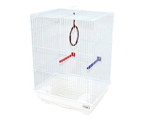 DZL- Jaula para Pájaros con comederos,Palos y Columpios 34.5 * 28 * 48CM Jaula agapornis Jaula para ninfas Pajarera Periquito Canarios Color Azar