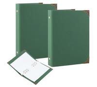 Dzmuero Carpeta A5 de 6 Anillas, 2 Piezas Archivador A5 Anillas Recargable, para Añadir Folletos, Portadas, Papeles, Hojas Sueltas (Verde)