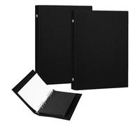 Dzmuero Carpeta A5 de 6 Anillas, 2 Piezas para Añadir Folletos, Portadas, Papeles, Hojas Sueltas (Negro)