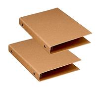 Dzmuero Carpeta A5 de 6 Anillas, 2 Piezas para Añadir Folletos, Portadas, Papeles y Hojas Sueltas (Marrón)