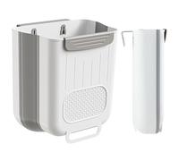Dzmuero Cubo Basura Plegable, Cubo Basura Extraible Bajo Fregadero, para Cocina, Camping, Armario, Baño, Oficina, Coche, Dormitorio (Gris, 10L)