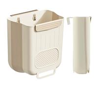 Dzmuero Cubo Basura Plegable, Cubo Basura Extraible Bajo Fregadero, para Cocina, Camping, Armario, Baño, Oficina, Coche, Dormitorio (Blanco, 10L)