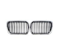 DZNEFYUP Para E36 Serie 3 318i 320i 323i 325i 4 Puertas 1997-1999 2 Uds Parrilla Deportiva Frontal Plateada Ancha Riñón Rejillas de radiador delanteras