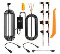 DZOMK Kit de cable duro para cámara de salpicadero adaptación multiinterfaz (tipo C + micro USB + mini USB), cable de alimentación adaptador de 12 V-24 V a 5 V/3 A con pantalla de voltaje, modo de