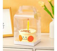 DZOZO 10 cajas transparentes para tartas, cajas cuadradas de plástico para hornear, recipientes para cupcakes, soporte de caja de exhibición, soporte para tartas para postres de chocolate y dulces
