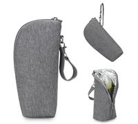 DZOZO Bolsa térmica para biberones de leche materna, portátil, bolsa térmica para almacenamiento de leche materna, bolsa térmica para biberones, bolsa aislante para biberones de leche, gris, 8cm x 7cm