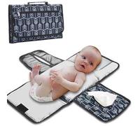 DZOZO Cambiador de pañales portátil, cambiador de pañales, cambiador de viaje con bolsillos de almacenamiento, cambiador de bebé, estación de cambiador de bebé con almohada integrada