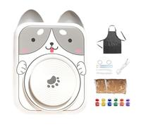 DzpKrka Disco de alfarero para niños, USB 5 V CC, apta para niños, vaina de alfarería con motivos de animales, herramienta fácil para principiantes para moldear, tallar, modelar arcilla