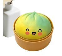 DzpKrka Giant Glitter Dumpling Soft, 8,5x6 Cm Dumpling con Purpurina, Bolitas Dumplings Arcoiris Juguetes Sensoriales, Large Rainbow Dumplings Fidget Toy with Steamer Box para Trabajo