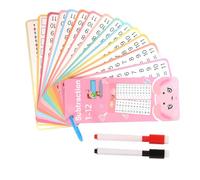 DzpKrka Tarjetas de aprendizaje de matemáticas, tarjetas de matemáticas,Juego de multiplicación de la subtracción de adición de división - Borrar en seco Tarjetas educativas de doble cara con agujeros