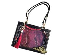 dzqad Bolso Bolso Mujer | Estilo Casual Elegante Bandolera | Bandolera Estética para Compras Streetwear Vacaciones Fecha Diario Caminar Ocio, negro y rojo, Se référer au descriptif
