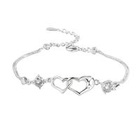 dzqad Bracelet Coeur | Bracelet Charme Ajustable en Forma de Corazón, Accesorio Niña Regalo para Cumpleaños Grand-Madre, Navidad, Diplôme, Se référer au descriptif, Cobre, Consulte la descripción