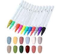 dzqad Rotuladores de Esmalte de Uñas - Juego de 12 Piezas de Marcadores para Dibujar y Colorear de Secado Rápido,Pinceles de Maquillaje para Uñas,Para Fiestas De Chicas Adolescentes Salón Hogar