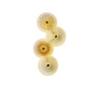 DZQWLL Aplique de Pared de Cristal Dorado, luz de Pared de Vidrio ámbar con Forma de Disco Moderno, Montaje en Pared, Accesorios de lámpara de Pared de tocador Interior para Dormitorio