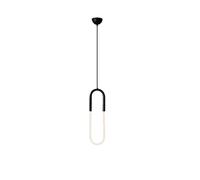 DZQWLL Luces colgantes LED modernas, luz de techo de anillo creativo negro, 3000K/4000K/6000K lámpara colgante de isla de cocina regulable, cuerda ajustable, lámparas colgantes para bar junto a la cam