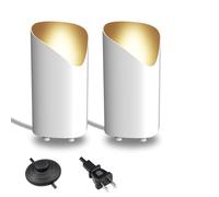 DZQWLL Paquete de 2 luces de piso para interiores, iluminación de piso de 9 W, con bombillas GU10 de 3000 K, foco de piso, focos interiores para decoración del hogar, cable de enchufe de 5.9 pies e in
