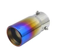 DZSCHUNLUSM Tubo De Escape Universal 70 Mm Entrada 76 Mm Salida Coche Escape Cola Silenciador Punta Acero Inoxidable Plata Negro Terminales De Escape Tubos Punta Silenciador(Burnt Blue)