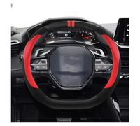 DZSJUNCHENSM Funda Volante Coche para Peugeot 308 III 2021 2022 Funda para Volante Coche Fibra De Carbono + Gamuza + Cuero PU Accesorios Antideslizantes para Interior Automóvil Funda Volante(Rojo)