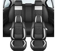 DZSQEGBX Funda Coche Transpirable para Nissan para Qashqai J11 Diamond Fundas De Asiento De Coche De Cuero PU Transpirables De Verano Conjunto Completo(Blanco)