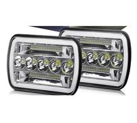 DZSQMLJG Luces Circulación Diurna Faros Delanteros Led 400W 5x7 Pulgadas 7x6 80000LM Señal Giro Alta/baja Punto E9 DRL Para Todoterreno Accesorios 4x4 12V 24V(2PC)