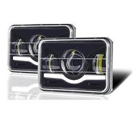 DZSQTUND Para FLD120 112 FLD Coche 12V 24V 4x6 Pulgadas Faros LED H4 Luz Trabajo Reemplazo Cuadrado Carcasa Lámpara Coche(2 pcs)