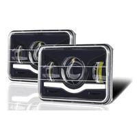 DZSQTUND Para Jeep Motocicleta Camión Faro 12V 24V 4x6 Pulgadas Faros LED H4 Luz Trabajo Reemplazo Cuadrado Carcasa Lámpara Coche(1 pcs)