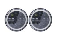 DZSQTUND Para Keenworth T-2000 1998-2010 7 Pulgadas Faro 2x Coche Led Alto/bajo H4 Halo Ángulo Ojos DRL Carcasa Lámpara Coche(50w Halo lightBlackE)