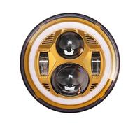 DZSQWETYU Cubierta Lente Faro Para Jeep Para Wrangler 1997-2015 1 Par 7 Pulgadas LED Faro DRL Luz Señal Giro(YellowB)