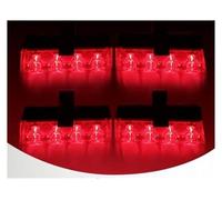 DZSQWETYU Montaje de luces traseras Parrilla Luz LED Luz Estroboscópica Roja Y Azul Control Inalámbrico Remoto Emergencia Señal Flash Faro Bombero Lámpara Advertencia Piloto Trasero(Rojo)