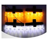 DZSQWETYU Montaje de luces traseras Parrilla Luz LED Luz Estroboscópica Roja Y Azul Control Inalámbrico Remoto Emergencia Señal Flash Faro Bombero Lámpara Advertencia Piloto Trasero(White and Yellow)