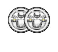 DZSTAIYOUSM Para Nissan Para Patrol Y60 4X4 7 Pulgadas LED Faro DRL Cubiertaconjunto Faro Coche(40w Halo LampSilver)