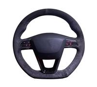 DZSUNLOHJ Cubierta Volante Coche Protector Antideslizante De Gamuza Negra Trenzada para Volante De Coche para Seat para Leon para Cupra R para Leon ST para Cupra para Ateca Funda Volante Coche