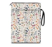 DZTLAO Funda para libros para los amantes de los libros, bonita funda protectora con cremallera y bolsillo frontal para libros para mujeres y hombres, accesorios de libros de lectura, acuarela, hojas
