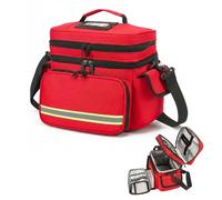 DZTSMART Bolsa médica de doble capa,Bolsa vacía, bolsa de emergencia,Botiquín de viaje portátil para botella de medicina, vitaminas, accesorios médicos, rojo