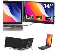 DZVW Extensor de pantalla para laptop de 14 pulgadas - FHD 1080P IPS Extensor de monitor de laptop de doble pantalla, monitor portátil para portátiles de 13 a 17 pulgadas con puerto USB-C/HDMI