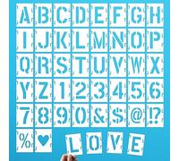 DZXCYZ Plantillas de letras de 4 pulgadas, plantillas de manualidades con números, 42 plantillas de alfabeto reutilizables para pintar sobre madera, pared, tela, roca, pizarra, señalización