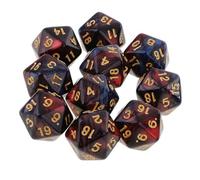 Dzxin Dados de rol 20 Caras,10 Piezas Caras Dados Poliédricos, 20mm D20 Dados para Dungeons and Dragons DND RPG MTG Juegos de Cartas de Mesa y Otros Juegos de Mesa (Rojo+Negro)