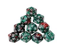 Dzxin Dados de rol 20 Caras,10 Piezas Caras Dados Poliédricos, 20mm D20 Dados para Dungeons and Dragons DND RPG MTG Juegos de Cartas de Mesa y Otros Juegos de Mesa (Rojo+Verde)