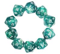 Dzxin Dados de rol 20 Caras,10 Piezas Caras Dados Poliédricos, 20mm D20 Dados para Dungeons and Dragons DND RPG MTG Juegos de Cartas de Mesa y Otros Juegos de Mesa (Verde)