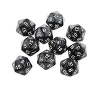 Dzxin Dados de rol 20 Caras,10 Piezas Caras Dados Poliédricos, 20mm D20 Dados para Dungeons and Dragons DND RPG MTG Juegos de Cartas de Mesa y Otros Juegos de Mesa (Negro)