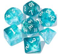 Dzxin Dados de rol, 7 PCS Dados DND para Juegos de Mesa de rol, Dungeons and Dragons (Azul Claro)