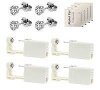 Dzxin - Kits de perforación, 4 piezas de pistola de perforación de oreja, kit de pistola de perforación de oreja desechable con pendientes, kit de herramienta de pistola de perforación de oreja y