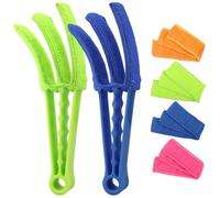Dzxin Limpiador de Persianas, 2 Abrazaderas y 6 Fundas Removibles, Limpiador Aire Acondicionado Venetian Blind Cleaner para Limpiar el Polvo en Persianas, Rejillas de Aire Acondicionado