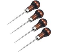 Dzxin Punzon, 4 Piezas Lezna Coser Cuero Punzón Aguja Artesanal de Cuero, Punzón de Cuero para Coser Cuero, Cuero Hecho a Mano, Bricolaje