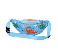 Dzxin Riñonera de Dinosaurio, Riñonera Infantil con Dibujos Animados, Bolsa Bandolera para Niños,Niñas, Niños, Correr, Senderismo, Viajes, Deportes (Azul Claro)