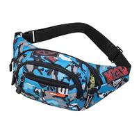 Dzxin Riñonera Hombre, Riñonera Deportiva con Correa Ajustable para Deportes al Aire Libre, Viaje, Correr, Senderismo, Ciclismo (Azul)