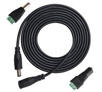 DZYDZR Cable de Extensión DC 12 V 10 m/33ft 5,5 x 2,1 mm Conector 22AWG Alambre de Cobre y 1 Par de Conectores Macho Hembra de 2,1 mm DC