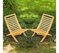 DZYHFCO DUANZEYUQA - Juego de 2 sillas plegables con brazos plegables, totalmente montadas, bambú para exteriores, interiores, cocina, patio (natural)