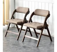 DZYHFCO DUANZEYUQA - Juego de 2 sillas plegables de madera maciza con cojín, sillas de comedor portátiles para el hogar, oficina, invitados, ideal para la cocina